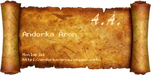 Andorka Áron névjegykártya