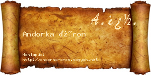 Andorka Áron névjegykártya