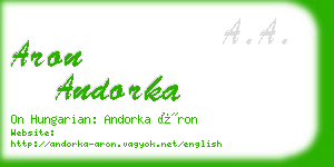 aron andorka business card
